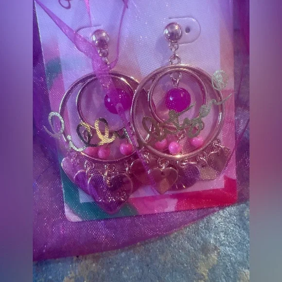 NEW Lilly Pulitzer Gold and Pink Chandelier Earrings - Picture 6 of 7